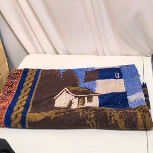 Throw blanket with lighthouse and prayer